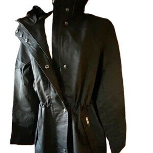 NEW Hunter Women’s Water-Resistant Cotton Smock Rain Jacket Black Size Large